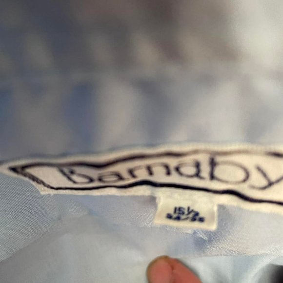 Barnaby Shirt Men's Blue Long Sleeve Button Up Collared Adult 15 1/2 - 34/35 - Picture 9 of 13